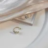 Orecchini posteriori Anmial Farfalla Zircone Clip per donna Gioielli di moda Accessori minimalisti Nessun foro per l'orecchio