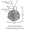 Hip Hop Iced Out Moissanite Metal Style Colorful Disc Tidal Full Diamond Custom Pendant for Necklace