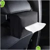 Organisateur de voiture Nouveau support de boîte à mouchoirs en cuir Nappa Console centrale Accoudoir Serviette Pare-soleil Étui de siège arrière avec livraison directe fixe Aut Dhp87