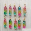 Bedels 3 kleuren glas zeshoek prisma bedels handgemaakte koperdraad pijlervorm hangers voor sieraden maken drop levering sieraden sieraden Dhpjt