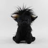 Fyllda djur 25 cm Scottish Highlands Cow Toys Vivid Plush Animal Dolls Brown White Black Blue Gift for Children 240307