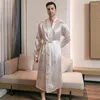 Męska odzież sutowa piżama sprężyna i jesienne jedwabne cienki styl duży piżama z długim rękawem szlafrok