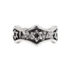 S925 prata esterlina retro estrela de david anel punk hip hop ajustável us 6-11 hexagrama anel motocicleta amuleto jóias 240220