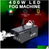 Машина для туманаПузырьковая машина Moka 400W Led Mini Fog Hine Spray 3,5M Hold 0,3L Oil 3X3W Генератор дыма RGB для вечеринки в клубе Dj Disco Stage Dh0Lq
