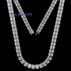 Prix de gros mossinate diamant chaîne cubaine bijoux hiphop moissanita cubana de 10mm baguette lien cubain