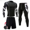 Mens Compression Sportswear Suits Gym Rajstopy treningowe treningi joggingowe zestaw sportowy Rashguard to dres do mężczyzn 240307