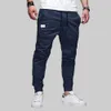Men Casual Sports Pants Summer Solid Color Pockets Elastic Waist Joggers Pantaloons Male Daily Outdoor Skinny Workwear 240305