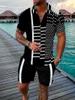 Luxus Mode Kleidung 2 Stück Casual Anzug Sommer Herren Trainingsanzug Kurzarm Polo Shirt SetStreetwear Outfit Männer 240304