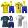 2024 Al Nassr FC Kits de fútbol de hombres y niños Jerseys de fútbol Ronaldo 24 25 CR7 Gonzalo Martinez Talisca Ghislain Konan Vincent Aboubakar Men Camisa de fútbol Al-Nassr FC