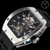 2024 YS Factory Men's Watch RM001 True Tourbillon Mechanical Movement Upgrade Tempered Glass Double Layer bokstavlig gummiband