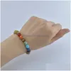 Bracelet de perles en pierre à facettes de 8 mm, brin de yoga, 7 chakras, œil de tigre, agate rouge, améthyste, perles de cristal d'énergie, accolade Dhyi9