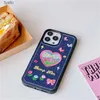 Telefon komórkowy torebki ins koreańskie słodkie kwiat dżinsowe haftowane telefoniczne Pro Max Love Heart Stars Y2K ShockProof Soft CoverH240307