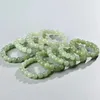 Filo 10pc Hetian Acqua Trasparente Verde Blu Vecchio Bracciale Qinghai Materiale Giada Bianca Verdastra Cerchio Singolo Perline di Preghiera da Uomo E