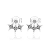 Boucles d'oreilles en argent Sterling 925 véritable, étoile scintillante pour femmes, bijoux de mariage, vente en gros