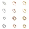 12 Stile Hochwertiger Designer-Knotenring Extravaganter 18-Karat-Gold-Silber-Rose-Buchstabe-Diamantring Damen-Herren-Hochzeitsschmuck Dame Partygeschenke