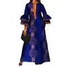 Roupas étnicas !Venda!!Vestidos longos com estampa africana para mulheres Bazin Riche algodão babados manga vestidos design