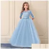 Girl'S Dresses Girls Dresses Ceremony Dress For Wedding And Party Gown Exquisite Communion Luxury Princess Elegant Lace Year Costumegi Dhyc7