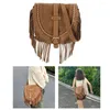 Heuptassen Speciaal materiaal Imitatiesuède handtas Retro Veelzijdige Etnische stijl Crossbody Kwastje Boho Schoudertas Diagonaal Straddle Portemonnee