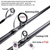 BIUTIFU Spinning Casting Fuji Fishing Rod 182124273033M T800 Carbon 2Tip Mlmmhh Przynęta 580G Podróż do przynęty 240307