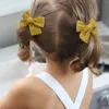 Haaraccessoires Europese en Amerikaanse mode stoffen strikclips Klassiek effen kleur meisje schattig prinses hoofddeksel