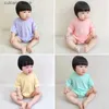 حللا 2023 الربيع الصيف bidysuit modal baby baby girl cloth cotton baby romper solid من قطعة واحدة طفل الملابس l240307