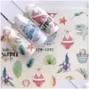 Klistermärken dekaler nagel klistermärken 2024 Summer Style Beach Slider Sticker Christmas Water Transfer Art Nails Decoration Decals Tattoo Dro DHK6A