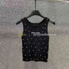 Fashion Pearl Tanks Top Women Knitted T Shirt Letters Embroidered Vest Spring Summer Sport Tops