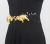 2024 New original design gold elephant leather belt high quality personalized fashion women's dress elastic belt designer belt