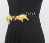 2024 New original design gold elephant leather belt high quality personalized fashion women's dress elastic belt designer belt