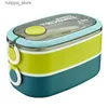 Bento Boxes Bento Box Adult Lunch Box1.6L All-In-One Bento Lunch Box With Carrying Handle Including Utensils Leak-Proof Bento Box L240307
