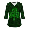 Magliette da donna Abbigliamento per il giorno di San Patrizio irlandese Carer'S Top a maniche 7 minuti Pullover National Ropa De Mujer
