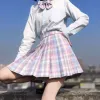 Rok Harajuku JK Uniform Geplooide Rokken Vrouwen Koreaanse Japanse Stijl Hoge Taille Meisjes Zoete Dames Sexy Dans Plaid Mini Rok zomer