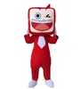 Performance de scène Red TV Dolls Vêtements Mascot Costume Halloween Christmas Fancy Parto Cartoon personnage de personnage Suit des femmes adultes hommes habillent Carnaval Unisexe Adultes