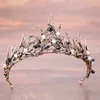 Hårklipp bröllop krona smycken brudhuvudstycke kvinna strass kristall tiaras brud party kronor tillbehör