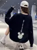 Grafische Truien Sweatshirts voor Vrouwen Zwarte Vrouwelijke Kleding Dropshiping Y2k Japanse Streetwear Esthetische Trend Katoenen Tops Emo 240301