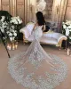 Luxe sprankelende zeemeermin trouwjurk, sexy pure bling kralen kant applique hoge hals illusie lange mouw champagne trompet bruidsjurk