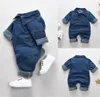 Jumpsuits Baby Girl Boy Short Sleeve Long Pants Cool Denim Romper Clothes Toddler Kids Blue Jeans Jumpsuit4065197