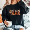 Kvinnors hoodies skelett kaffekoppar tröja halloween skräck hoodie film inspirerad tröja crewneck tröjor