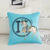 Modern enkel ny hyllning Satin Tryckt Big Horse Pillow Home Soffa Seat Cushion Room Bedside Ryggstöd