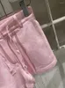 Women's Shorts Pink Sweet Lace Up High Waist Summer Zipper Pants Sports Casual Women