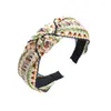 Grampos de cabelo étnicos elegantes acessórios largos bandana pano arte moda turismo férias flor headband3352