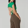 AL Yoga Kurzarm Damen T-Shirt Crop Fiess Top Fashion Outwear Sommer BT555445