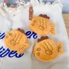 Llaveros lindo peluche Taiyaki monedero kawaii niños auriculares lápiz labial pequeña bolsa de almacenamiento llavero colgante regalo de niña