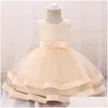 Robes de fille Robes de fille 2022 Costume de bébé Né Filles Robe Fleur Princesse Vêtements Fluffy Première Communion Baptême Robe Vêtements Dhmzk