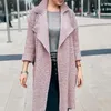 Trench-Coat en tricot pour femme, pardessus de couleur unie, veste tricotée à manches longues, automne hiver, mi-longue, Streetwear