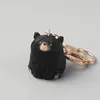 Porte-clés en bois sculpté à la main, Animal, ours mignon, cochon, série de guérison, voiture solide, pendentif, cadeau d'amour Kawaii