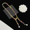 Fashion Retro Necklace Bracelet Earrings Men Coloured Diamond Jewelry Bracelets Desigenr For Women Senior Sense Simple Niche Female Elegant Necklaces Gift