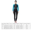 Roupa de banho feminina 1 peça, roupa de mergulho de neoprene 3mm, manga longa, corpo inteiro, roupa molhada para água fria, surf, mergulho