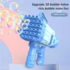 Zand Spelen Waterplezier 32 Gaten Elektrisch Bubble Gun Volautomatische Rocket Bubble Maker Machine Kinderen Gift Zomer Outdoor Zeepbellen Blower Speelgoed