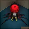 Jouets d'Halloween LED Araignée Gonflable Nt Décoration extérieure Lumières rotatives Kaléidoscope Bar Club Accueil Drop Livraison Dhcib